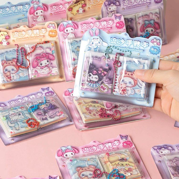 Набор мини-блокнотов для девочек с высококачественным жидким песком, портативный блокнот-журнал