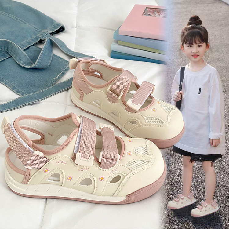 Moda infantil versátil sandalias 2026 verano nuevas sandalias deportivas para niñas malla transpirable zapatos casuales image 3