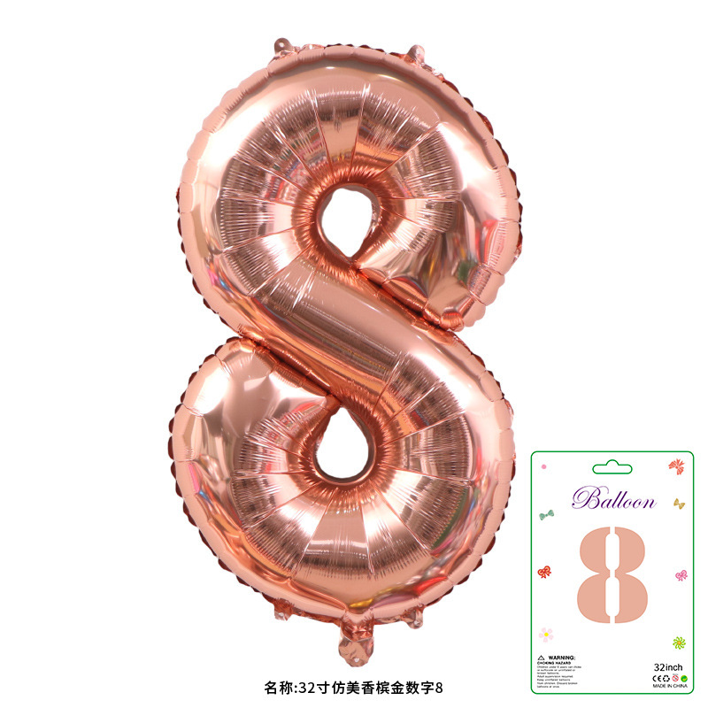 32寸卡装美版数字0到9气球儿童生日派对装饰婚庆婚房布置数字气球|undefined