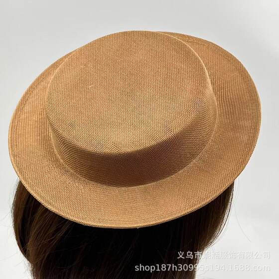 Retro British top hat lolita tea party hat embryo French cotton and linen handmade DIY material hat holder headdress accessories