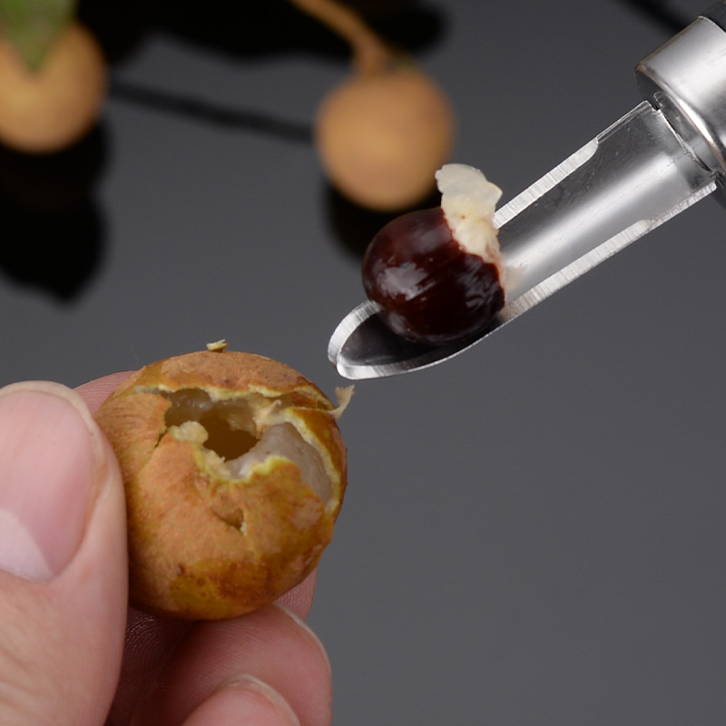 Longan desnuclear camarón cuchillo de espalda para excavar el cerebro de camarón herramienta de desnuclear de carne de camarón artefacto de acero inoxidable desnuclear artefacto