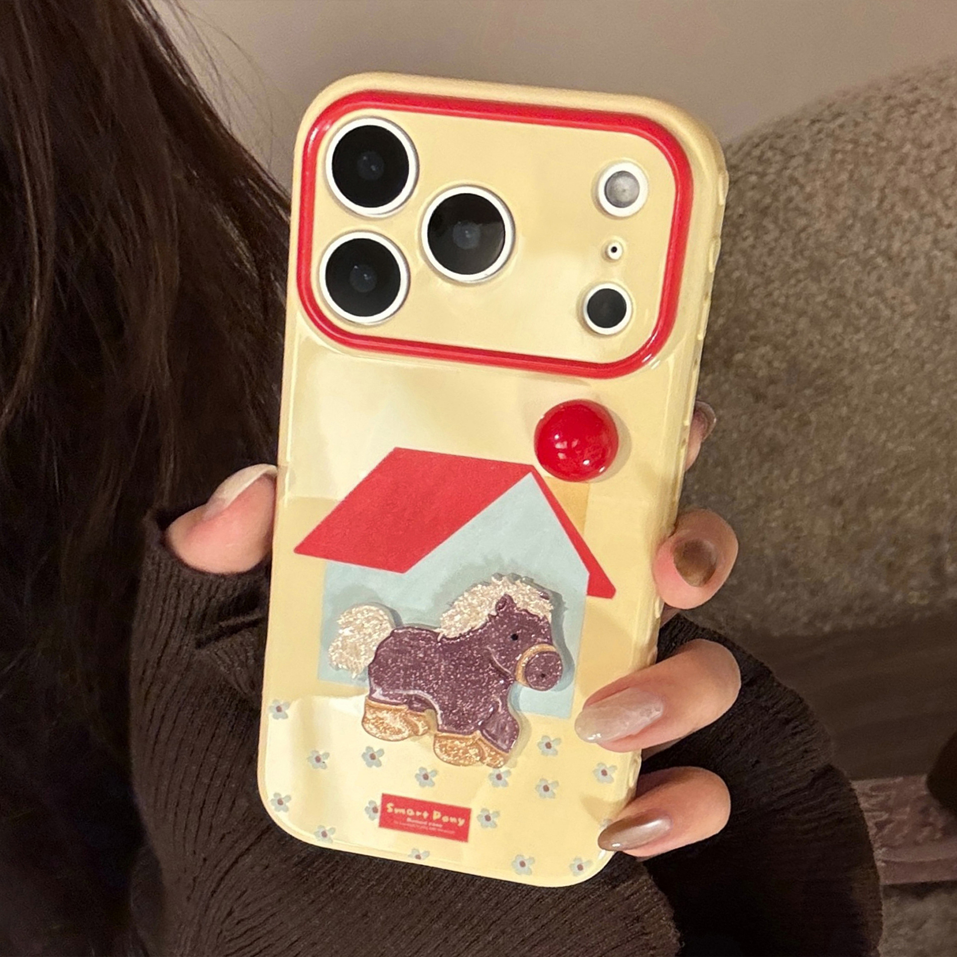 Protective Phone Case For Iphone 17 16 15 14 13 12 11 Series Red Pony_voghion.com