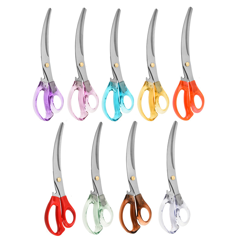 (2개) 공장 도매 곡선 블레이드 가위 주방 가위 한국 스테인리스 바베큐 가위 바베큐 요리 스테이크 가위