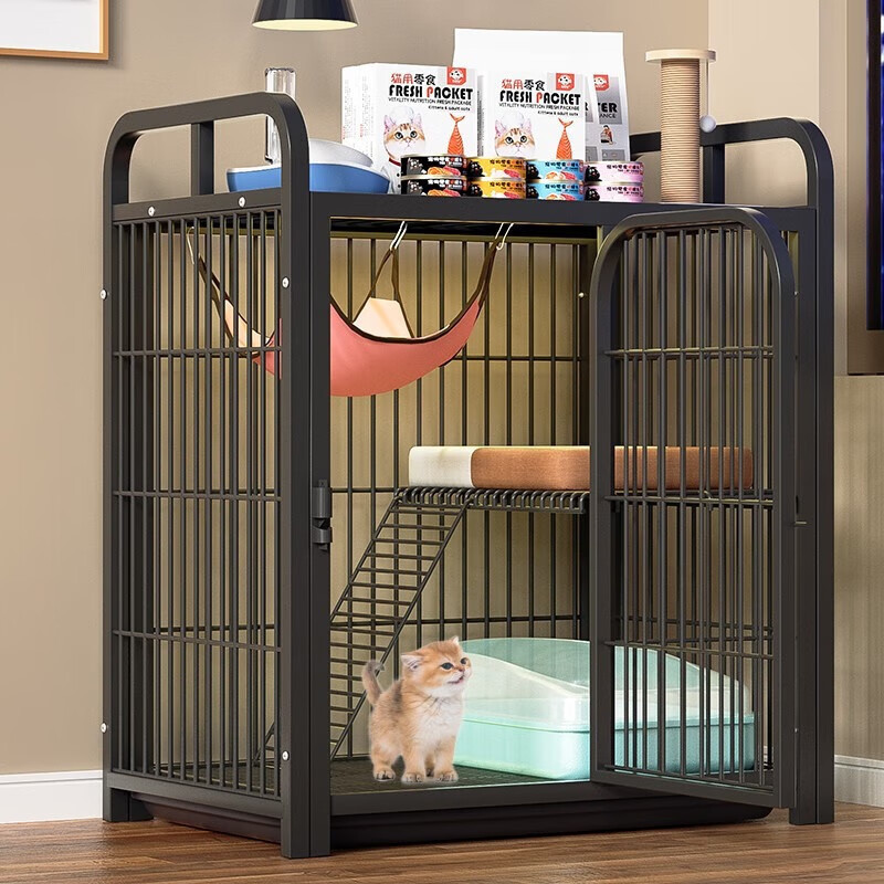 Jaula para gatos, casa para gatos con inodoro, espacio libre para gatos, casa para gatos domésticos pequeños, gatos domésticos de interior.