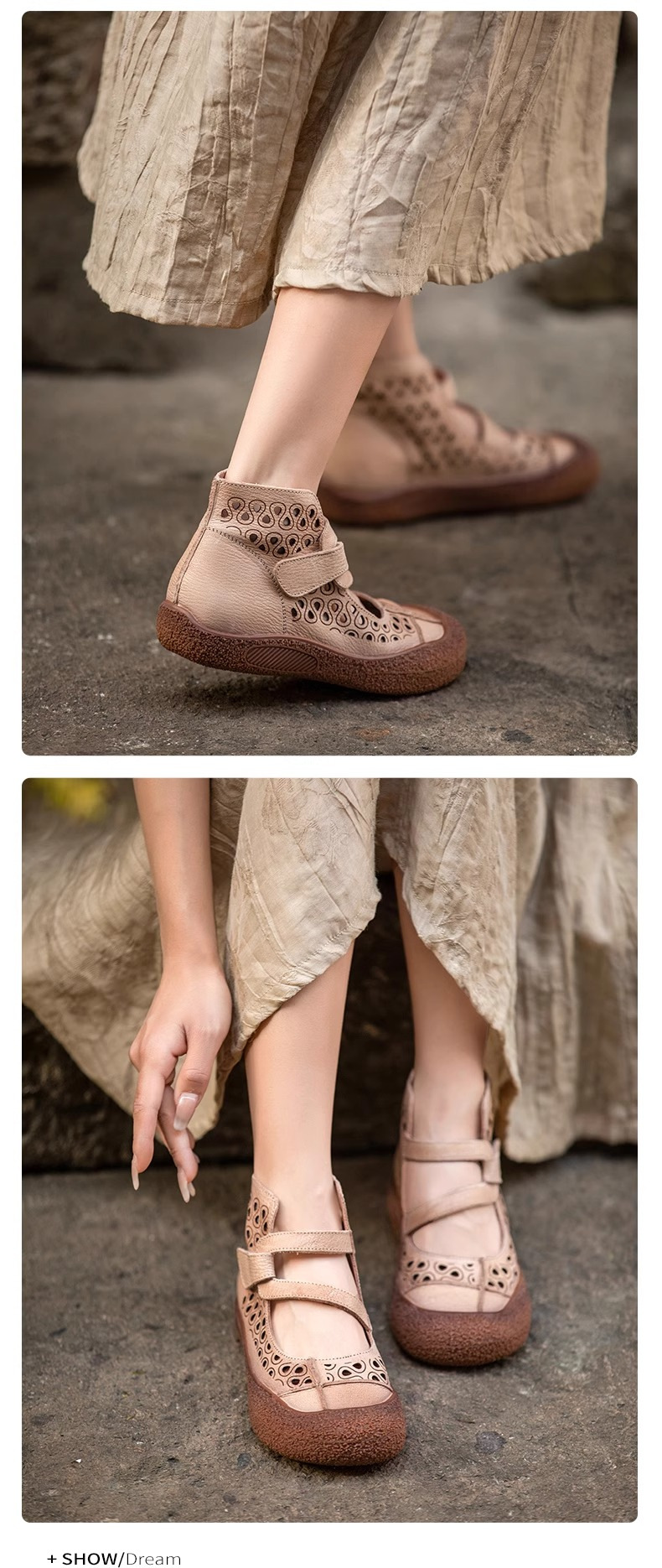 Women's Retro Comfortable Low Cut Shoes Breathable Slip-on Casual_voghion.com