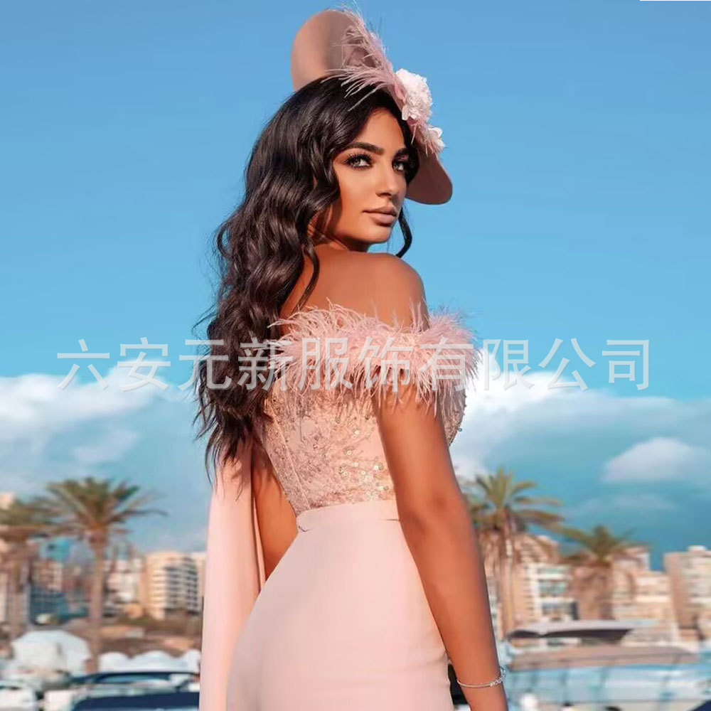 Europa y América del comercio exterior AliExpress nuevo vestido rosa de las señoras elegantes pantalones sexy vestido image 3