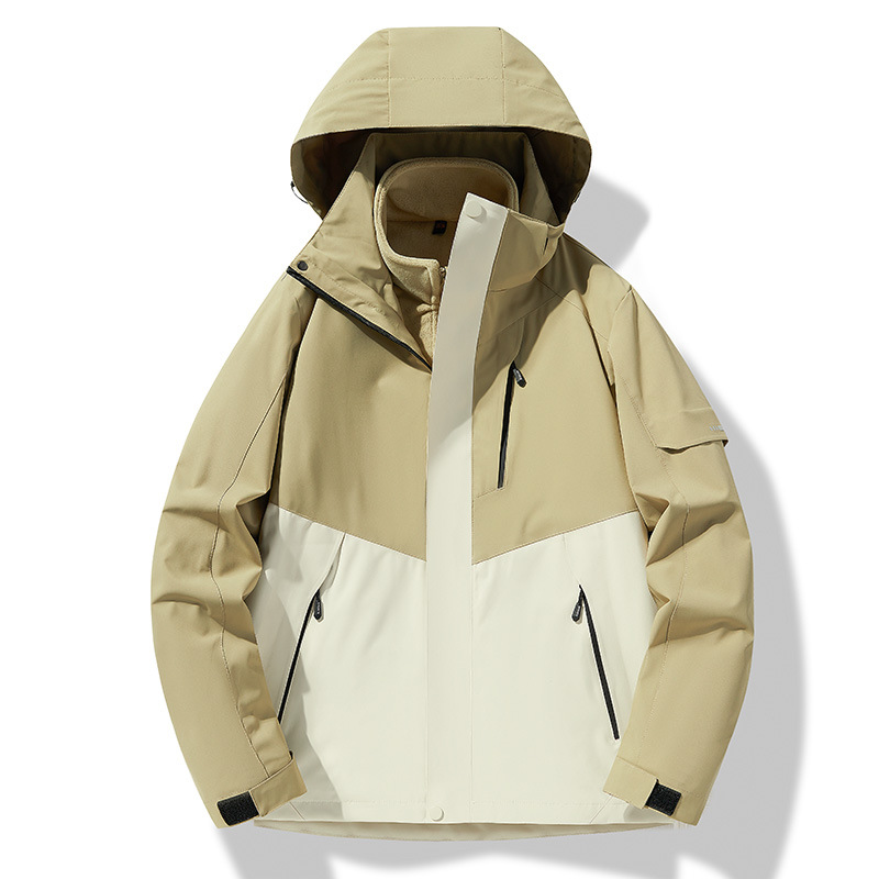 Trajes de asalto para hombres y mujeres 3 - en - 1 a prueba de salpicaduras 2025 nuevo tipo de chaqueta de terciopelo desmontable al aire libre abrigo de montaña