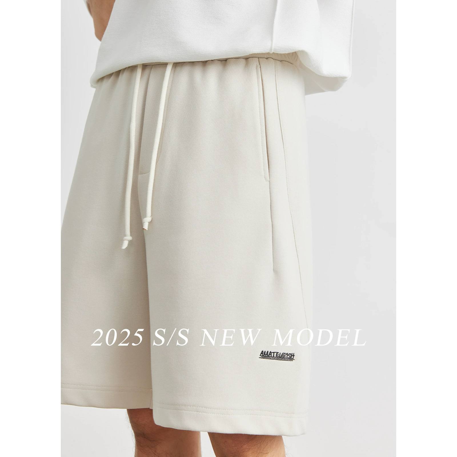 Summer shorts, sports retro trousers for leisure, with embroidery, oversize