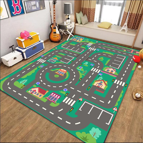 Manufacturer wholesale game carpet bedroom city traffic parking lot crawling mat road mat room game mat