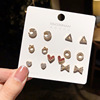 Earrings, small fashionable set, Korean style, simple and elegant design, wholesale