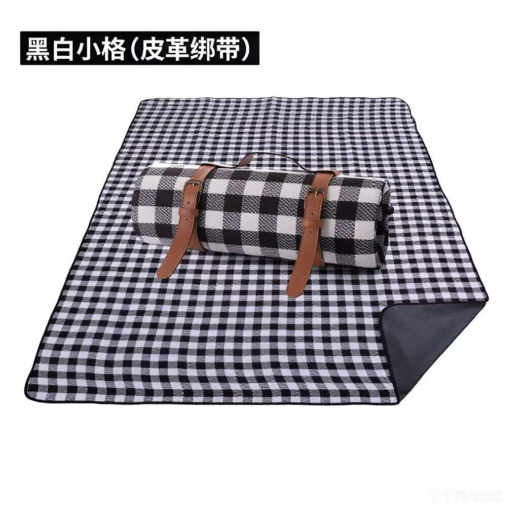 흑백 작은 격자 무늬 가죽 스트랩
