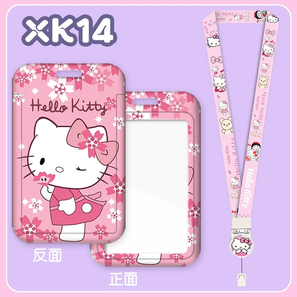 [XK14樱花凯蒂猫+伸缩易拉扣长挂绳]