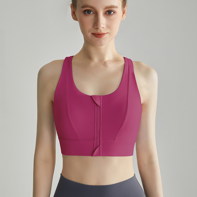 LAHN frontal zipper ropa interior deportiva antichoque recopilación para correr trasera transpirable Lycra con cojín de pecho chaleco de yoga fitness