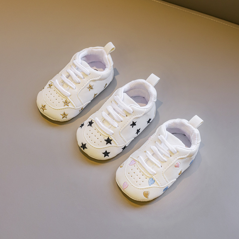 Newborn baby 0-1 prewalker  White shoes soft sole