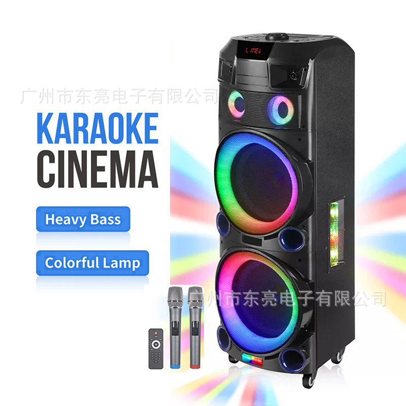 NDR-7022双12寸大功率P.M.P.O 3000W音箱 户外双无线麦卡拉OK音响