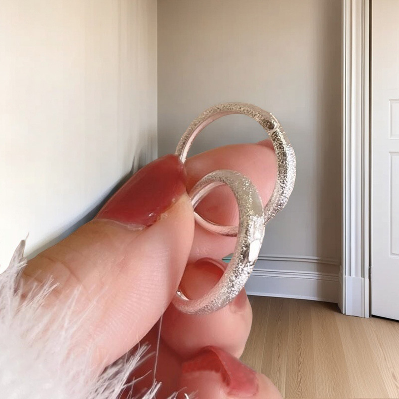 Frosted Silver Hoop Earrings, Girly Earrings, Exquisite, Compact, Elegant, Versatile, 2024 Trendy Earrings Jewelry