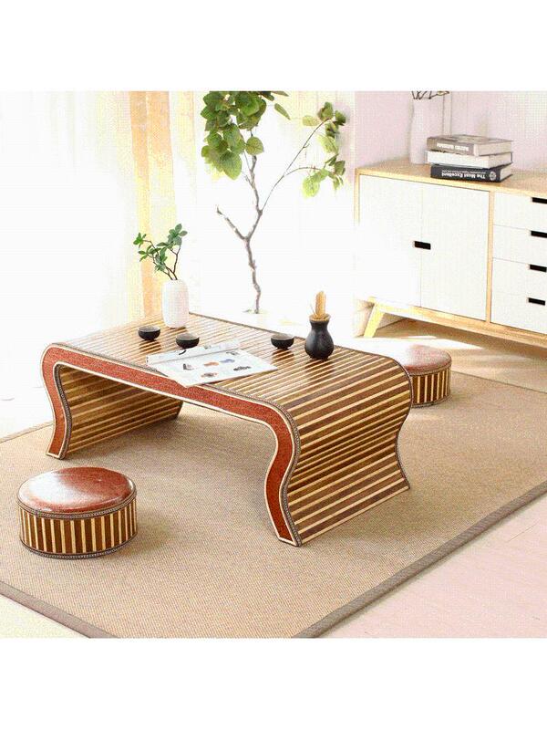 Kindergarten Chinese Learning Table and Chairs, Bamboo Woven Go Table, Small Coffee Table, Activity Props, Bay Window Tea Table, Children's Table, Children's Table