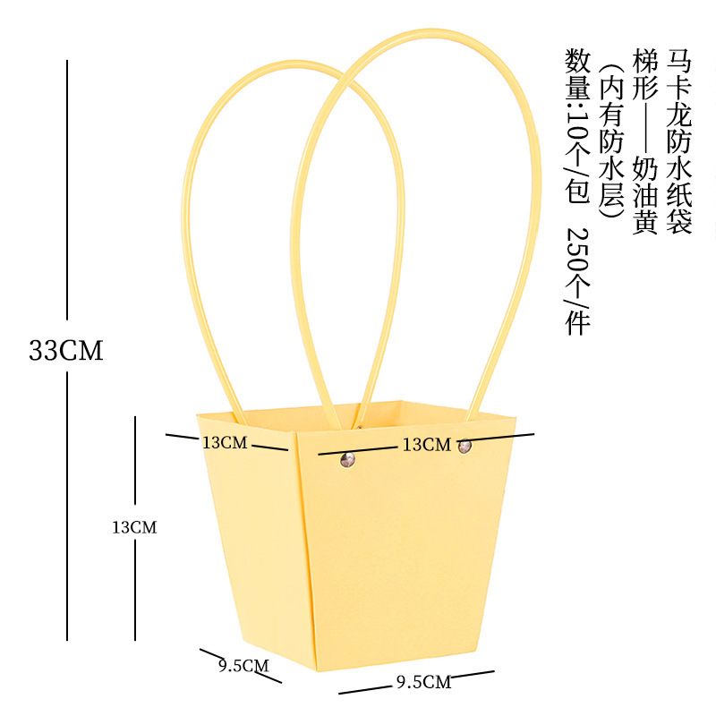 Bolsa de arreglos florales de papel kraft, paquete de ramo, caja de mano al por mayor, floristería, arte floral, material de embalaje de bricolaje, bolsa de mano de flores
