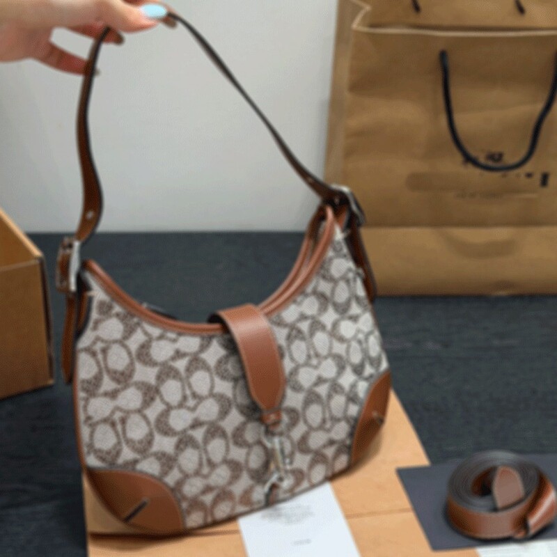 Vintage-style hot-fix rhinestone hobo bag, crescent-shaped underarm bag, pea-shaped crossbody bag, canvas shoulder bag, versatile and fashionable for women, suitable for commuting Vintage-style hot-fix rhinestone hobo bag, crescent-shaped underarm bag, pea-shaped crossbody bag, canvas shoulder bag, versatile and fashionable for women, suitable for commuting