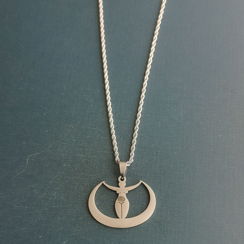 Exotic Yoga Gymnastics Moon Pendant Necklace for Women