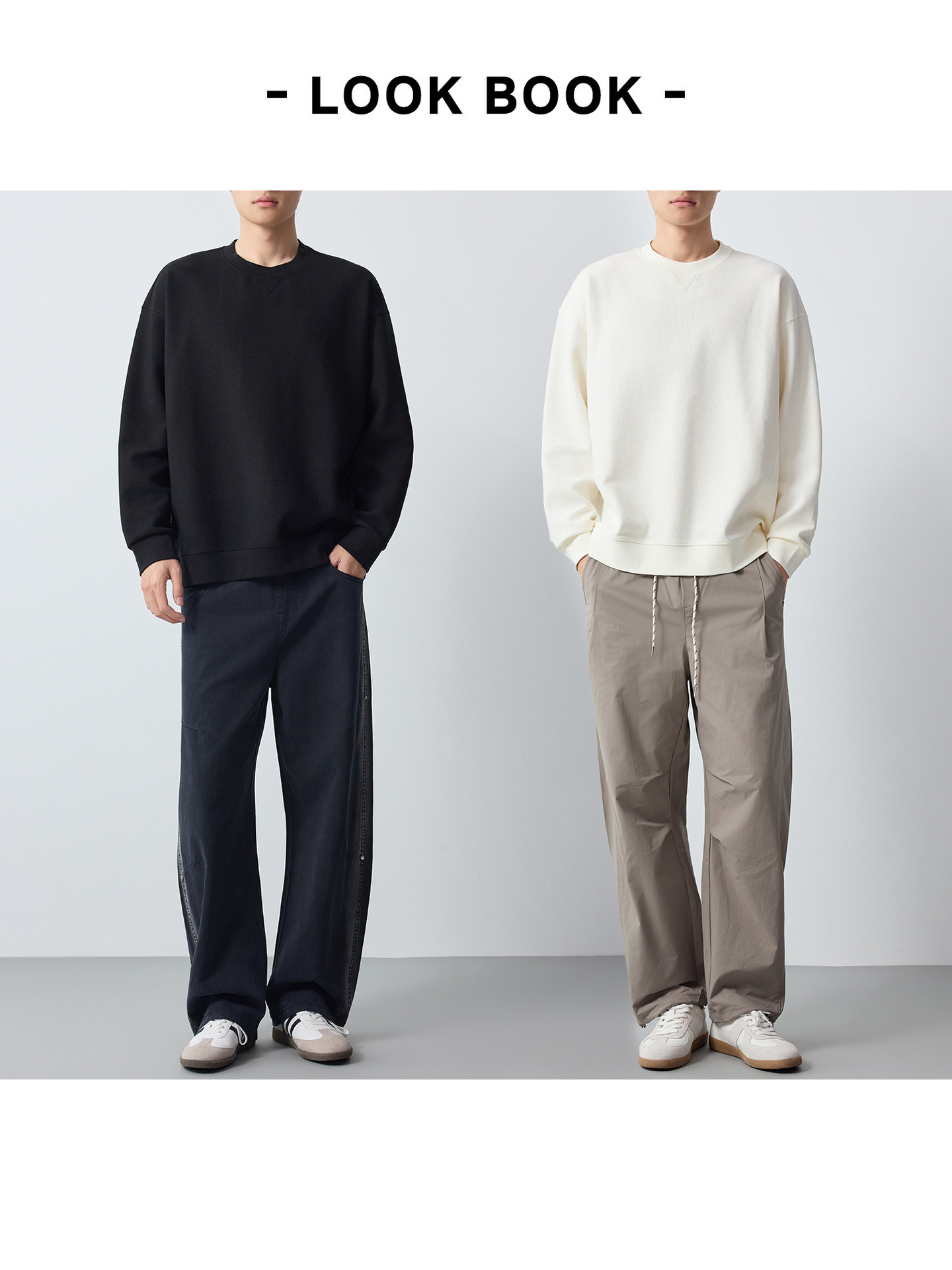 Áo sweatshirt nam cổ tròn chất liệu dày dặn 300g phong cách công sở — đen