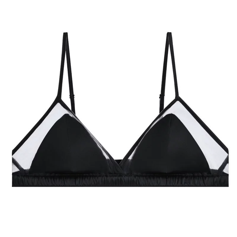Бюстье Wireless Silk Bralette, двустороннее, французский стиль, тонкое, съемные вставки (S–XL)