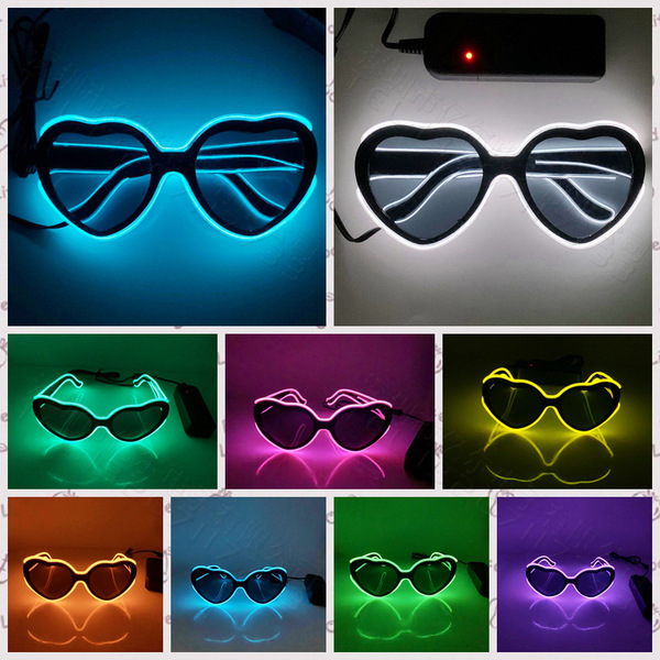 Flashing glasses heart shaped for St. Valentine's Day