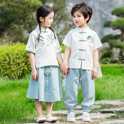 Children hanfu kindergarten primary School Graduation Photo clothing boys girls chorus Performance dress Ancient Tang suit