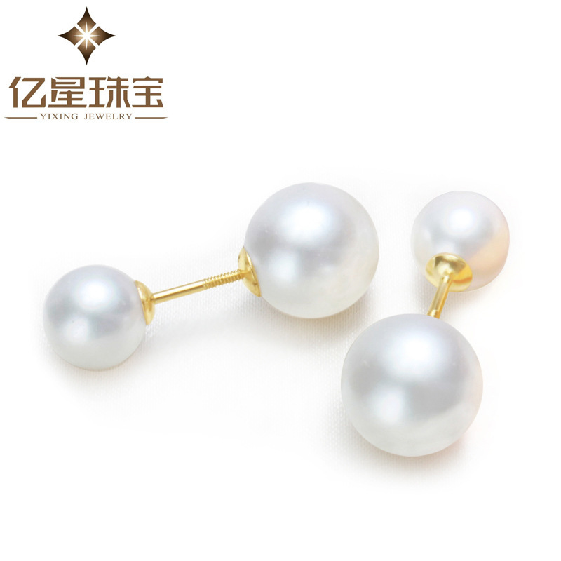 深圳水贝珠宝批发 正品18K金迪家同款螺旋珍珠耳钉|ms