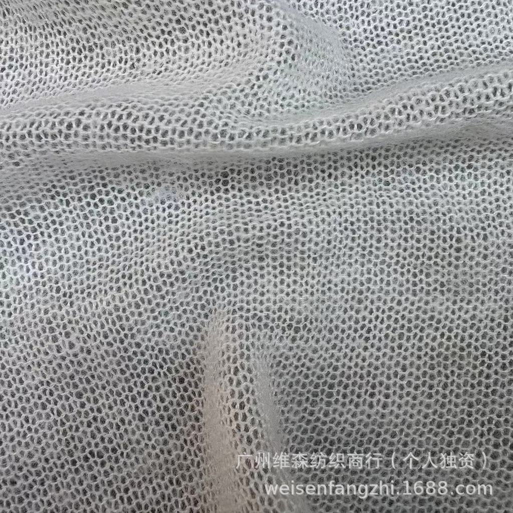 腈纶仿羊毛超柔软女装外套面料毛织透气粗针网眼布高强弹力毛衣