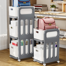 组装式书包书本置物架可移动小推车客厅零食杂物整理架桌下工具篮
