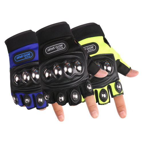Motorcycle riding steel shell half finger gloves for men and women outdoor sports fitness mountaineering protective long finger hard shell gloves