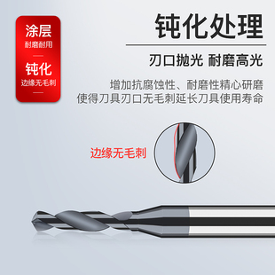 Tungsten Carbide Drill Bit with Hardened Micro-Diameter Drill Bit Coated Fixed Handle Drill Milling Cutter Handle D4 Large Handle Twist
