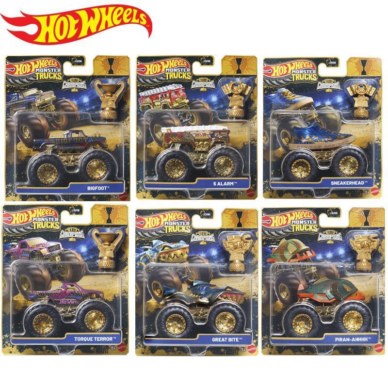 Original Hot Wheels 26 New Model Trophy Monster Truck Series Boys' Model Toy Fire Truck Shark Sneakers Monster Truck Original Hot Wheels 26 New Model Trophy Monster Truck Series Boys' Model Toy Fire Truck Shark Sneakers Monster Truck