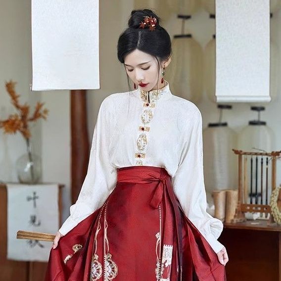 新中式汉服马面裙重工刺绣云肩订婚春夏小个子套装大码国风女日常|undefined