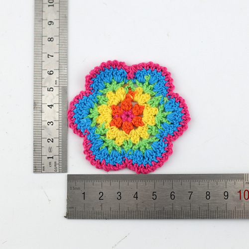 Wholesale exquisite colorful cotton thread hand hook discs pure cotton coasters women's clothing children's clothing bags hats DIY accessories