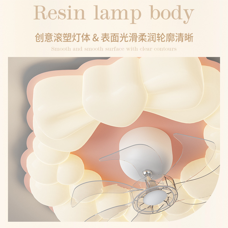 Lámpara de dormitorio, nueva nube, sacudiendo la cabeza, lámpara de ventilador, habitación para niños, espectro completo, protección ocular, ventilador inteligente, lámpara de techo integrada