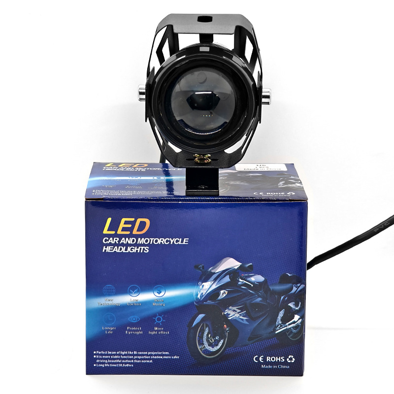 Car LED Headlight Spotlight U5 Laser Angel Eye Aluminum Motorcycle Headlight