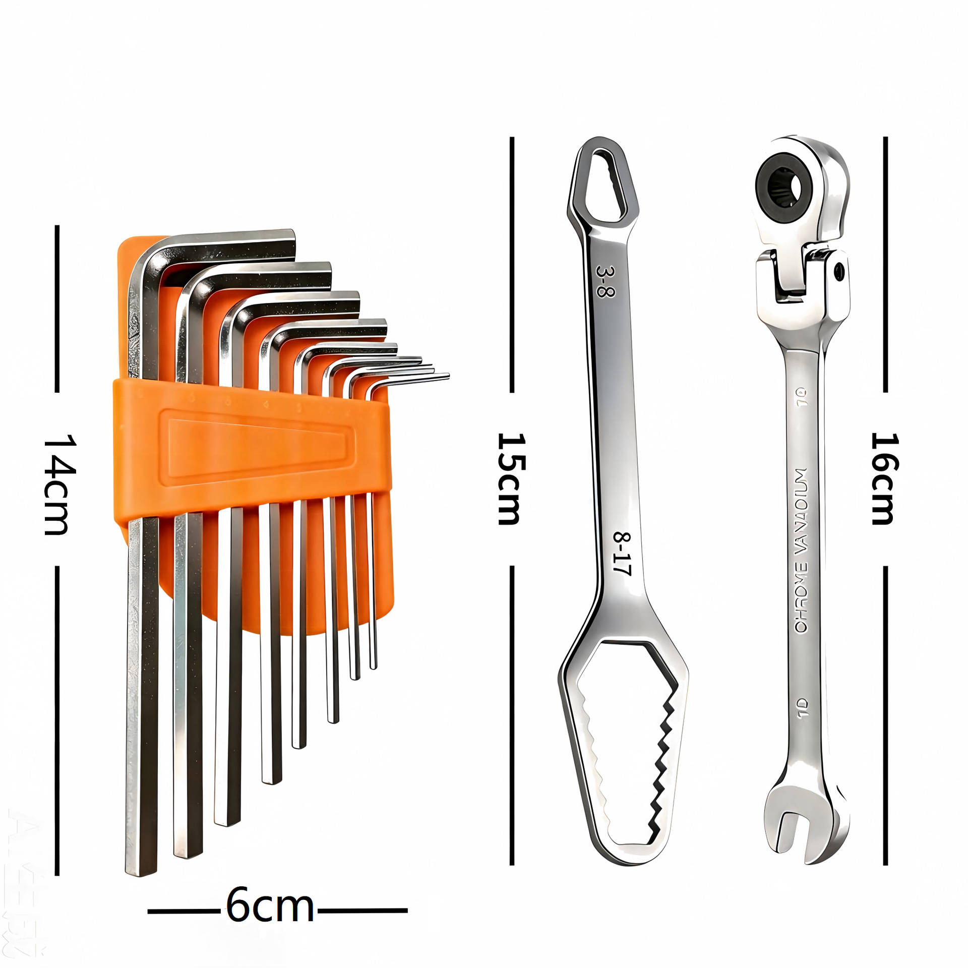 Fábrica de llave de trinquete conjunto completo 72 engranajes hexagonal caja de herramientas de reparación de automóviles universales bidireccionales al por mayor image 30