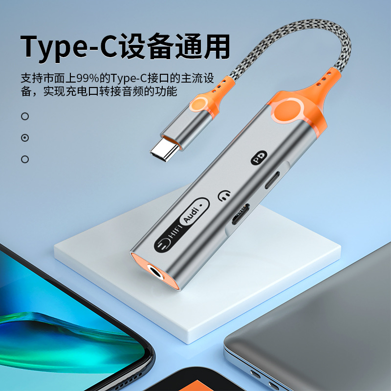 Convertidor de auriculares con carga rápida Tipo C de 60W, tarjeta de sonido 3 en 1 para teléfono móvil, adaptador para transmisión en vivo, compatible con Apple 1516