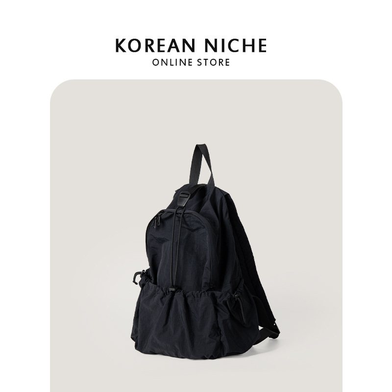 2024 Sommer neuer koreanischer Nischenrucksack mit großer Kapazität und gefaltetem, leichtem Nylon-Freizeit-Pendler-Reiserucksack_voghion.com
