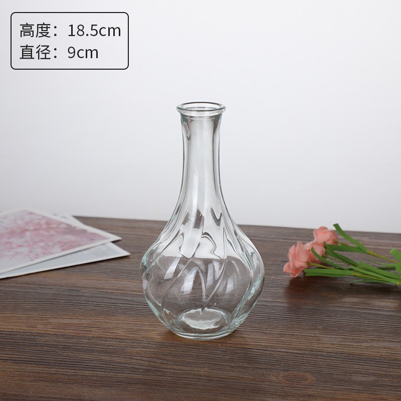 外国貿易卸売ライト高級ハイエンド小さな花瓶セットレトロレリーフフラワーアレンジメント装飾品透明ガラス花瓶|undefined