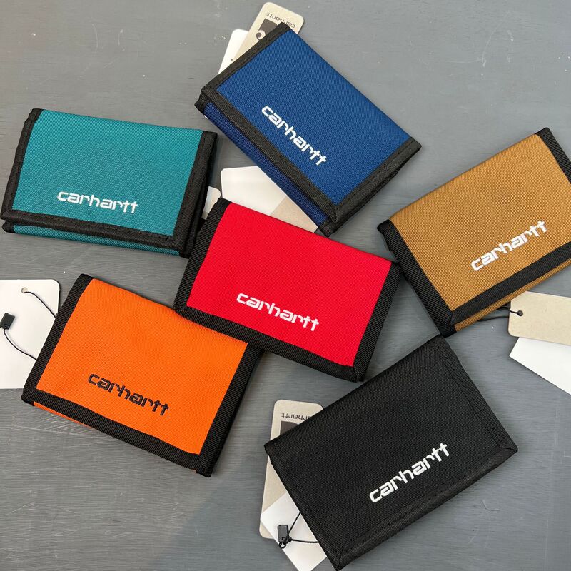 2021 Carhartt Trendy Brand Wallet Foldable Canvas Embroidered Fashion Style for Young Men and Women, Compact and Portable