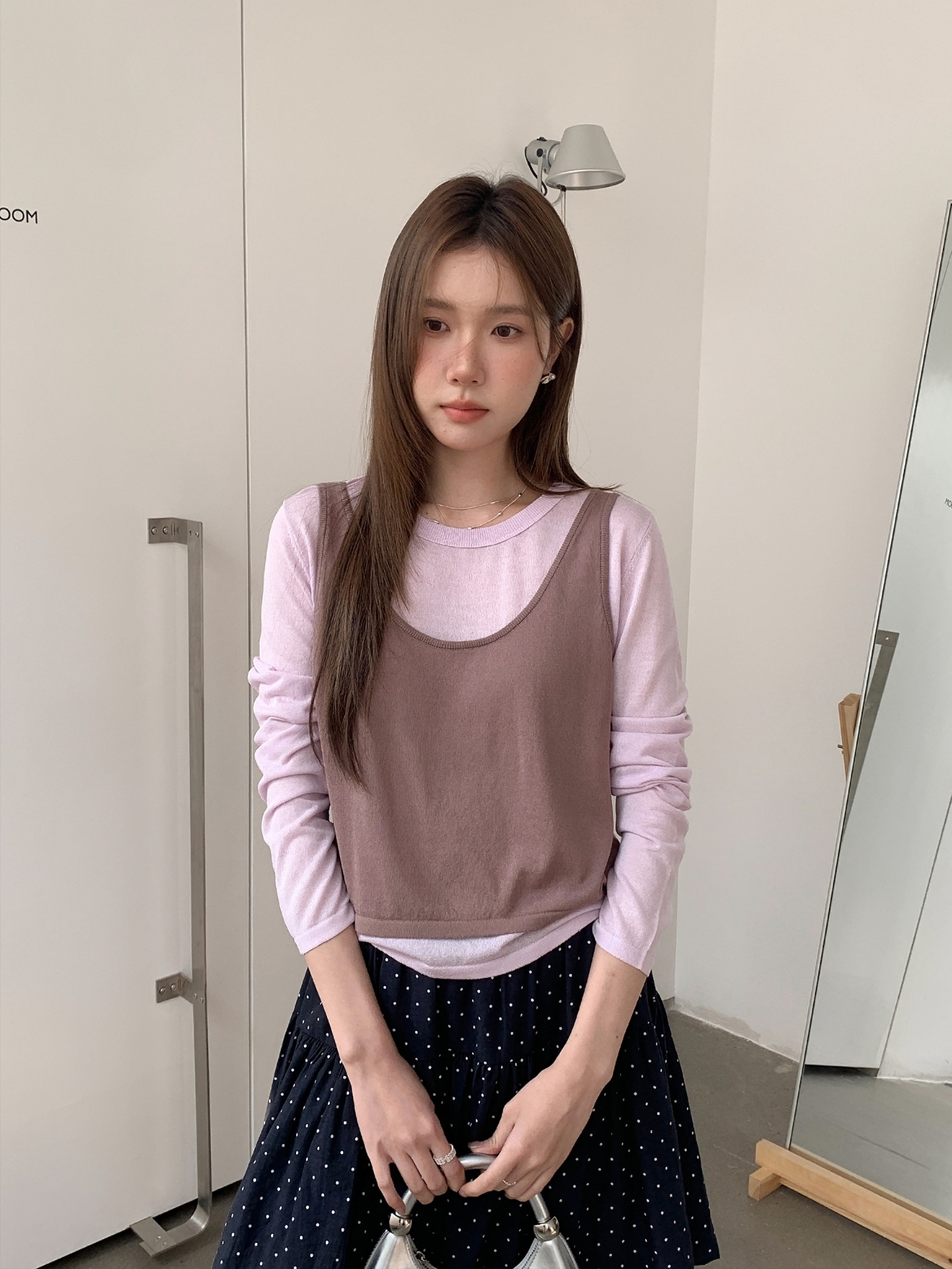 26ye034 taro purple fake two pieces