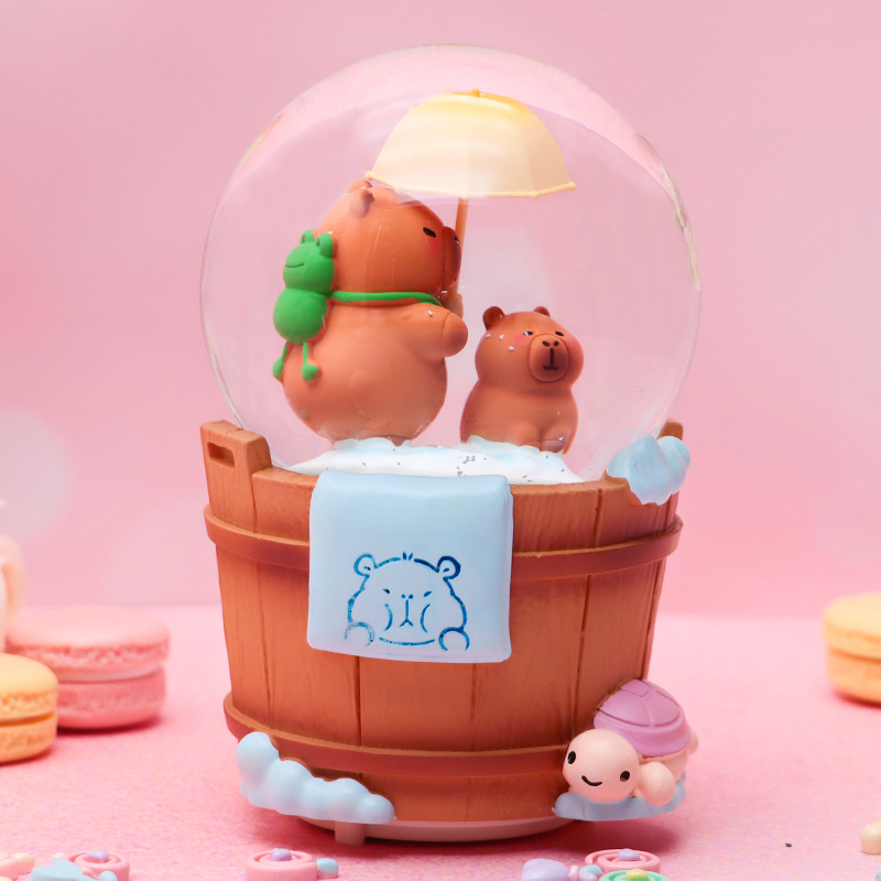 Romántico secreto bosque bola de cristal luminosa caja de música caballo blanco creativo decoración de escritorio de niña regalo de estudiante al por mayor