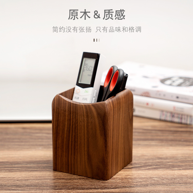 木质笔筒收纳创意文具学习ins桌面收纳摆件北欧简约办公室书房|undefined