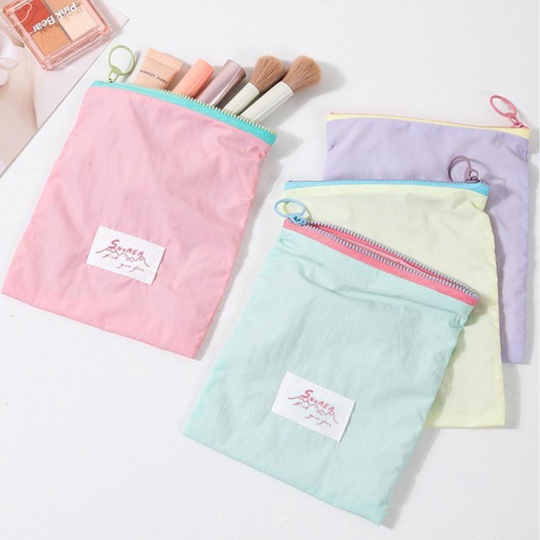 New Simple Macaron Color Cute Cosmetic Bag Large Capacity Coin Purse Jewelry Bag Women's Cosmetic Storage Bag