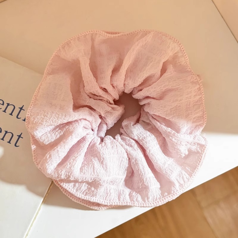 Lazo de encaje plisado amarillo, lazo para el cabello de intestino grueso para mujer, gran tamaño 2025, nueva cuerda para el cabello, flor para la cabeza, cuerda para la cabeza coreana, tocado de temperamento