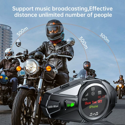 Sound Music Sharing, Full-Color Screen, Motorcycle Helmet Headset