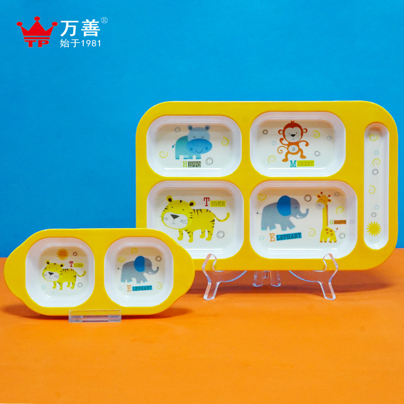 melamine factory wholesale in stock children's cartoon animal plate cute baby tableware children's home anti-fall split plate melamine factory wholesale in stock children's cartoon animal plate cute baby tableware children's home anti-fall split plate